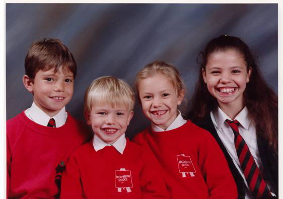 Photo of Cathy's four children when young