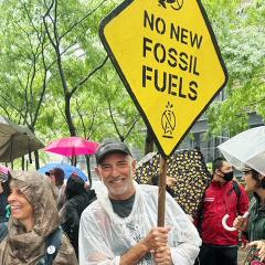 David at a protest against the four dirty banks: Wells Fargo, Bank of America, Chase and Citibank