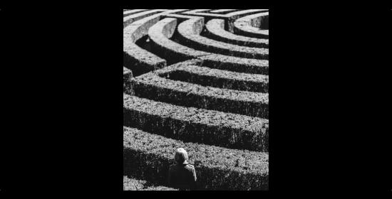 black and white maze