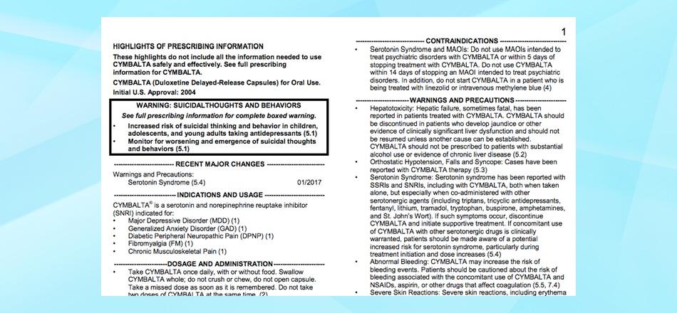 cymbalta drug label