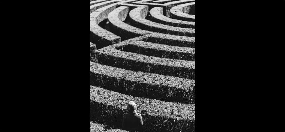 black and white maze