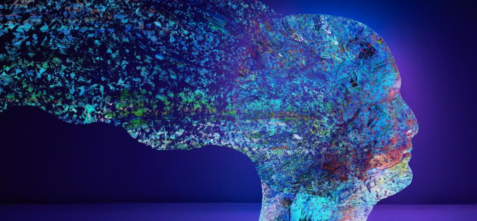 colorful picture of mind melting into background