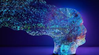 colorful picture of mind melting into background